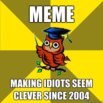 MEME making idiots seem clever since 2004  Observational Owl