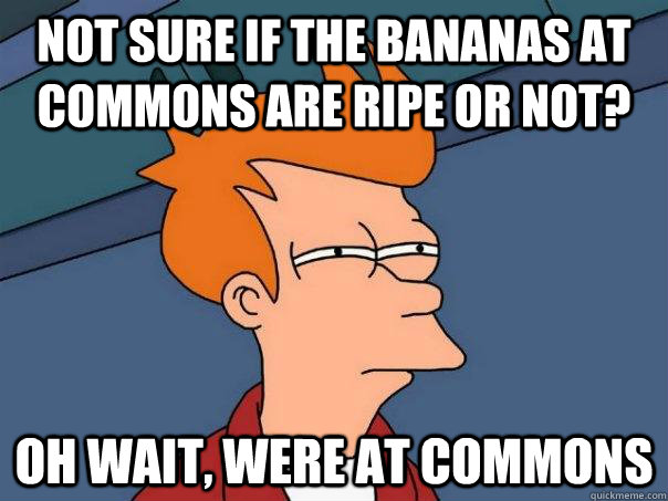 Not sure if the bananas at commons are ripe or not? Oh wait, were at commons - Not sure if the bananas at commons are ripe or not? Oh wait, were at commons  Futurama Fry