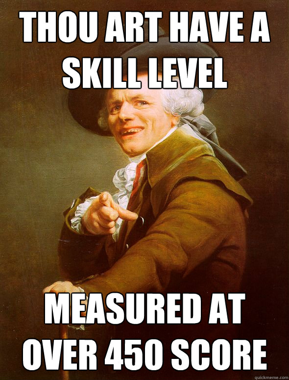 THou art have a Skill Level Measured at over 450 Score  Joseph Ducreux