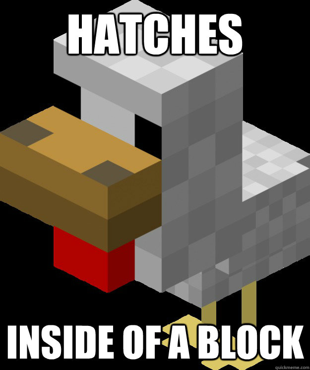 Hatches Inside of a block - Hatches Inside of a block  Bad Luck Chicken