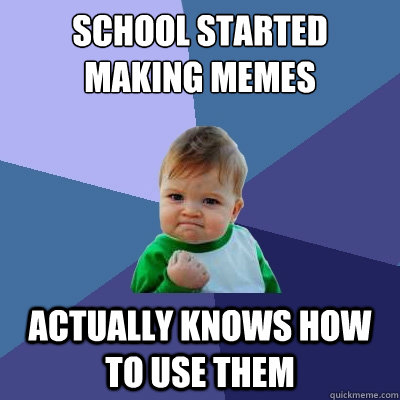 school started making memes actually knows how to use them  Success Kid