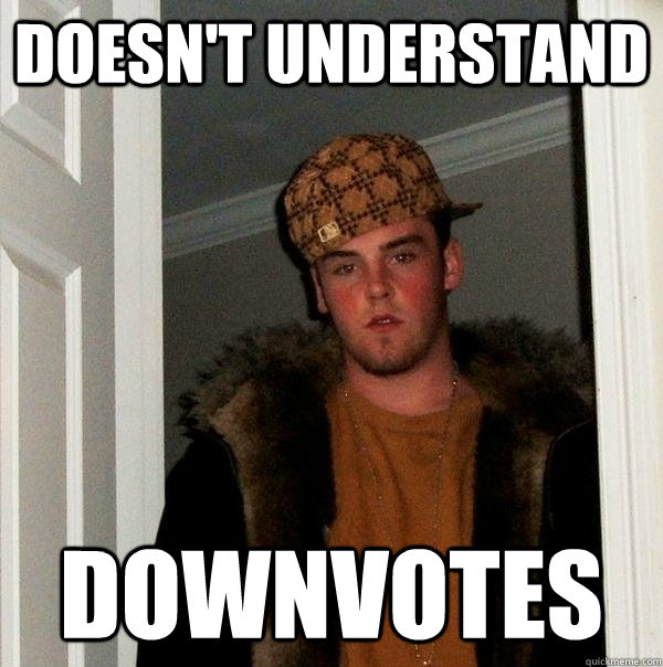 doesn't understand downvotes  Scumbag Steve