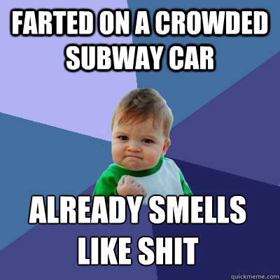 Farted on a crowded subway car already smells like shit - Farted on a crowded subway car already smells like shit  Success Kid