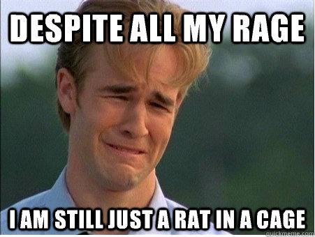 despite all my rage I am still just a rat in a cage  1990s Problems