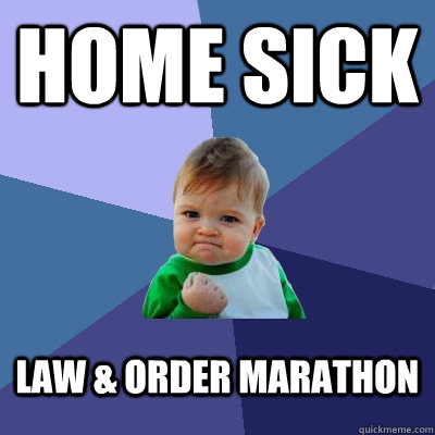 Home sick Law & Order marathon  Success Kid