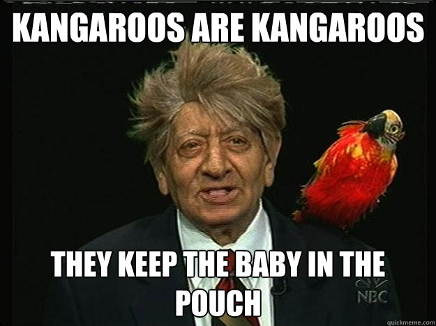 Kangaroos are Kangaroos They keep the baby in the pouch - Kangaroos are Kangaroos They keep the baby in the pouch  Sam Mildener