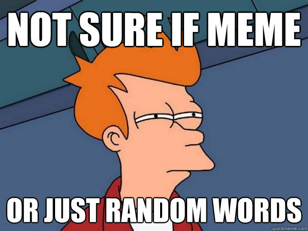 not sure if meme or just random words - not sure if meme or just random words  Futurama Fry