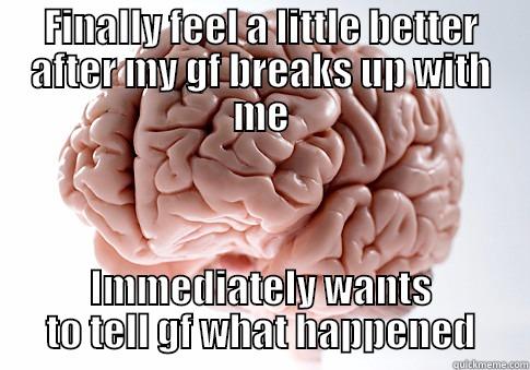 FINALLY FEEL A LITTLE BETTER AFTER MY GF BREAKS UP WITH ME IMMEDIATELY WANTS TO TELL GF WHAT HAPPENED Scumbag Brain