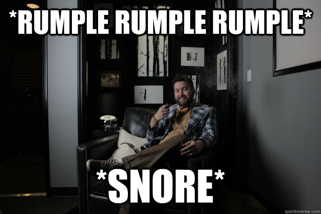 *RUMPLE RUMPLE RUMPLE* *snore*  benevolent bro burnie