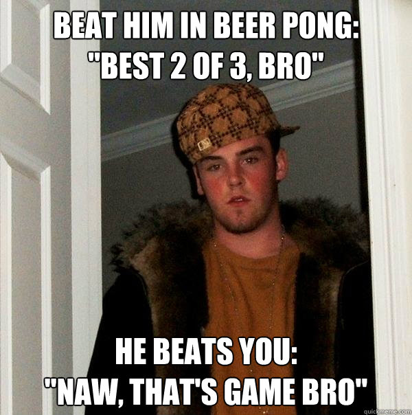 Beat Him In Beer Pong:
