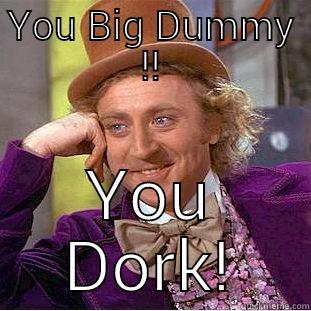 YOU BIG DUMMY !! YOU DORK! Condescending Wonka