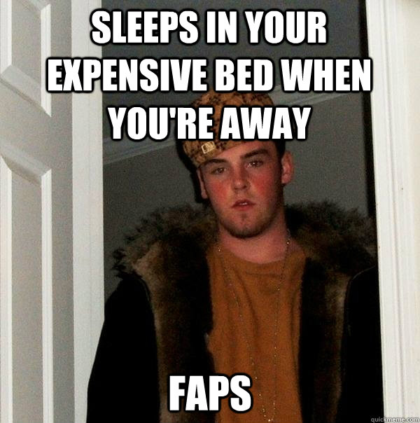 sleeps in your expensive bed when you're away faps  Scumbag Steve