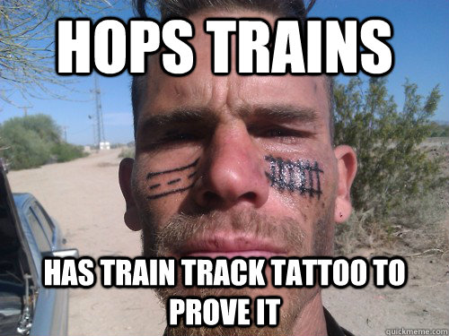 hops trains has train track tattoo to prove it - hops trains has train track tattoo to prove it  train oogle