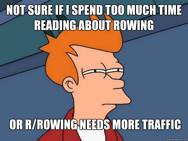 Not sure if i spend too much time reading about rowing Or r/rowing needs more traffic - Not sure if i spend too much time reading about rowing Or r/rowing needs more traffic  Futurama Fry