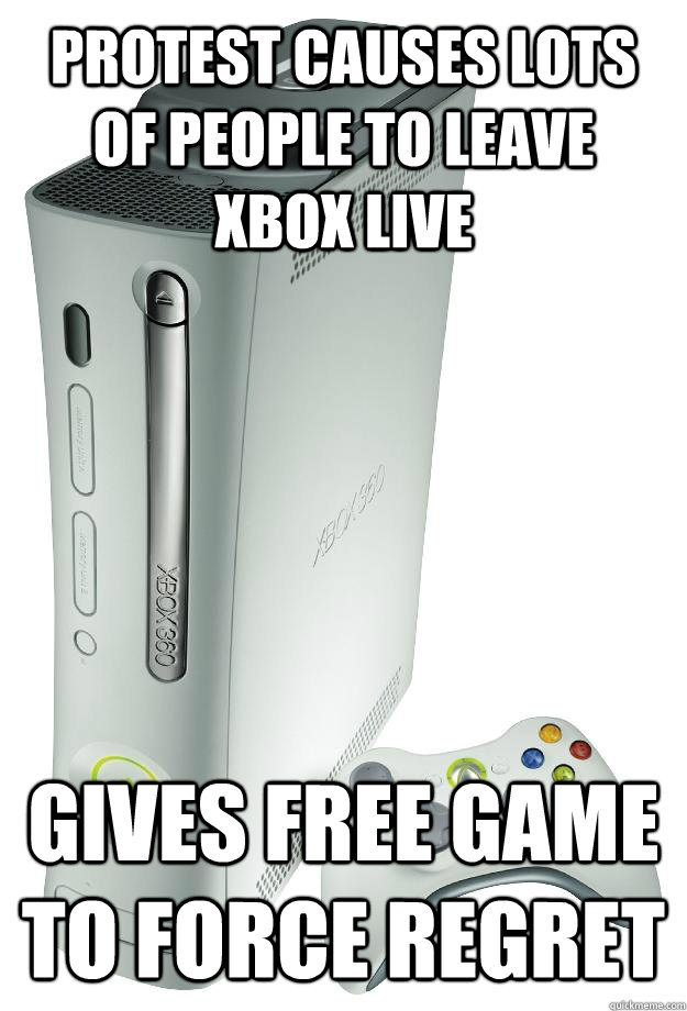 protest causes lots of people to leave xbox live gives free game to force regret - protest causes lots of people to leave xbox live gives free game to force regret  Misc