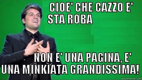                     CIOE' CHE CAZZO E' STA ROBA                                            NON E' UNA PAGINA, E'     UNA MINKIATA GRANDISSIMA! Misc