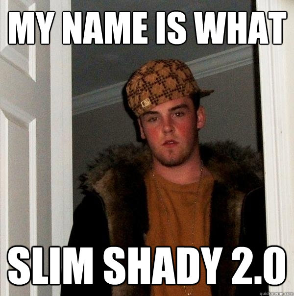 my name is what slim shady 2.0  Scumbag Steve