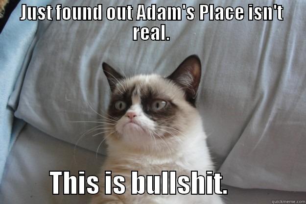 JUST FOUND OUT ADAM'S PLACE ISN'T REAL.            THIS IS BULLSHIT.                Grumpy Cat