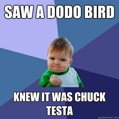 saw a Dodo bird Knew it was Chuck Testa - saw a Dodo bird Knew it was Chuck Testa  Success Kid