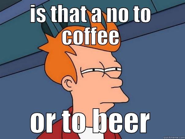 IS THAT A NO TO COFFEE OR TO BEER Futurama Fry