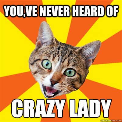 You,ve never heard of CRAZY LADY   Bad Advice Cat