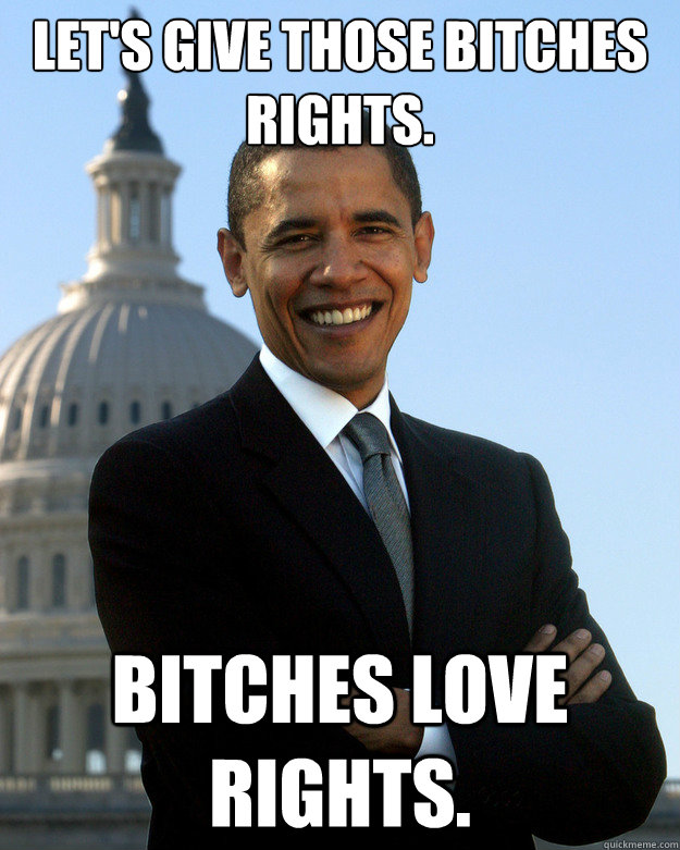 let's Give those bitches rights. bitches love rights.   