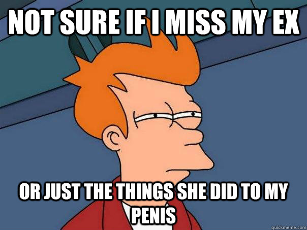 Not sure if I miss my ex or just the things she did to my penis - Not sure if I miss my ex or just the things she did to my penis  Futurama Fry