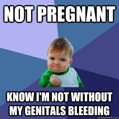 Not pregnant know i'm not without my genitals bleeding - Not pregnant know i'm not without my genitals bleeding  Success Kid