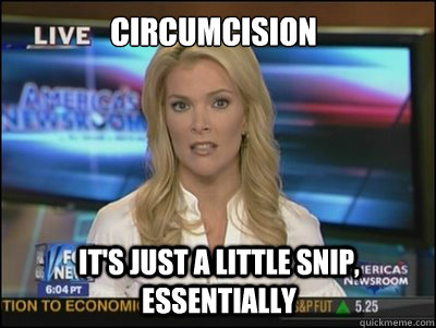 Circumcision It's just a little snip, essentially  Megyn Kelly