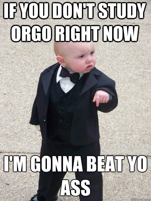 If you don't study orgo right now I'm gonna beat yo ass   Baby Godfather