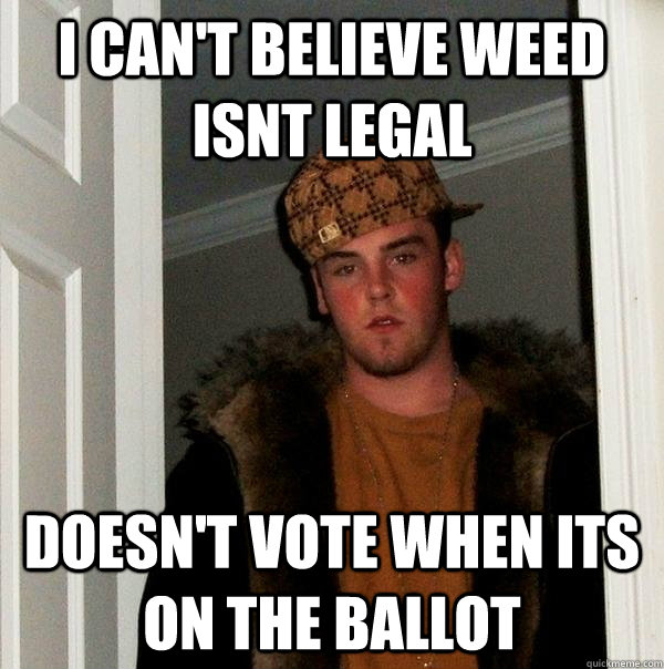 I can't believe weed isnt legal Doesn't vote when its on the ballot  Scumbag Steve