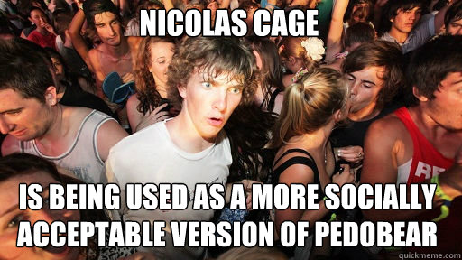 Nicolas Cage Is being used as a more socially acceptable version of pedobear  Sudden Clarity Clarence