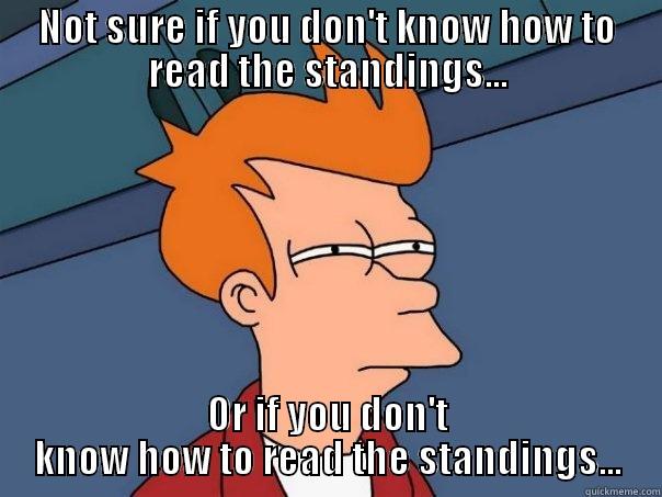 NOT SURE IF YOU DON'T KNOW HOW TO READ THE STANDINGS... OR IF YOU DON'T KNOW HOW TO READ THE STANDINGS... Futurama Fry