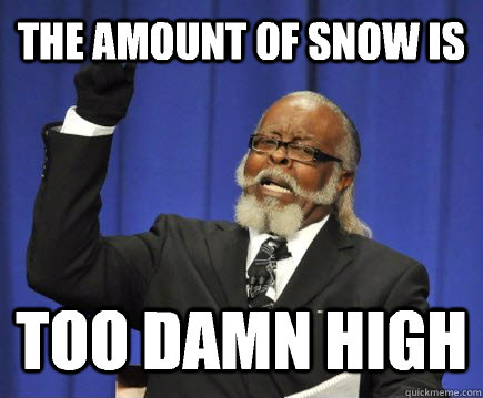 The amount of snow is too damn high  Too Damn High