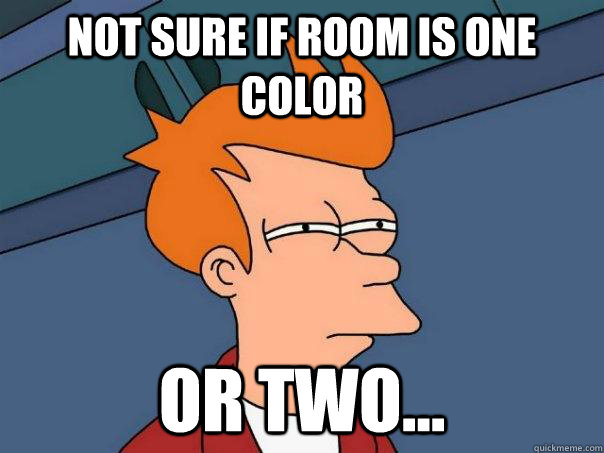 Not sure if room is one color or two...  Futurama Fry