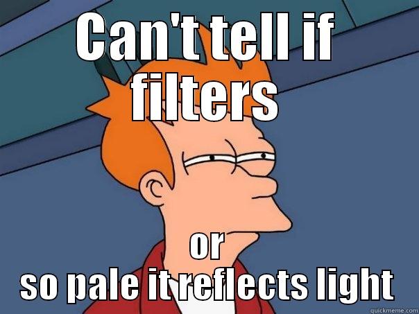 CAN'T TELL IF FILTERS OR SO PALE IT REFLECTS LIGHT Futurama Fry