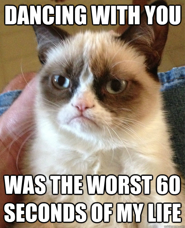 Dancing with you was the worst 60 seconds of my life  Grumpy Cat