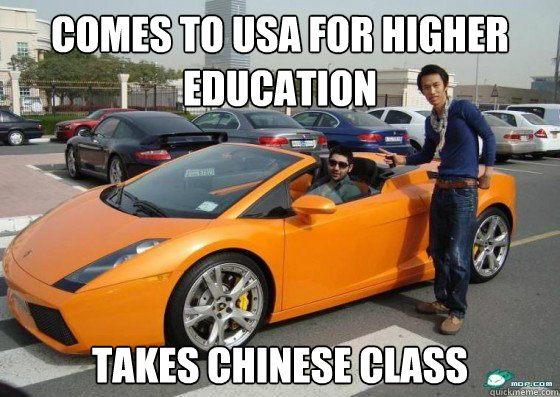 Comes to usa for higher education takes chinese class  Scumbag International Student