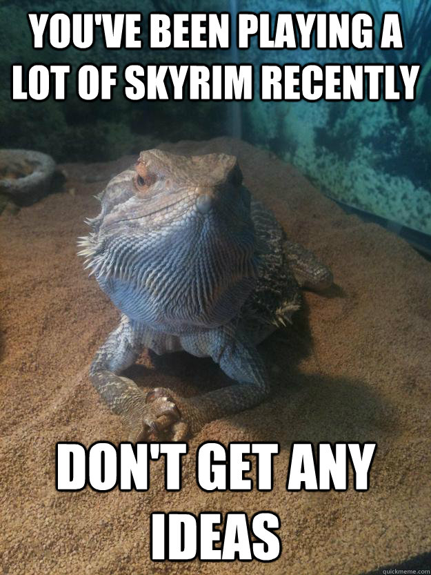 You've been playing a lot of skyrim recently don't get any ideas - You've been playing a lot of skyrim recently don't get any ideas  Concerned Dragon