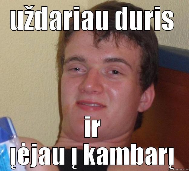 UŽDARIAU DURIS IR ĮĖJAU Į KAMBARĮ 10 Guy