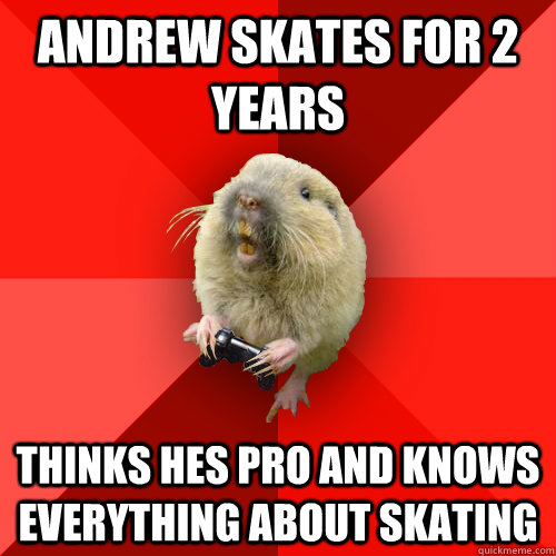 aNDREW SKATES FOR 2 YEARS THINKS HES PRO AND KNOWS EVERYTHING ABOUT SKATING  Gaming Gopher