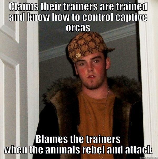 Scumbag Seaworld - CLAIMS THEIR TRAINERS ARE TRAINED AND KNOW HOW TO CONTROL CAPTIVE ORCAS BLAMES THE TRAINERS WHEN THE ANIMALS REBEL AND ATTACK Scumbag Steve