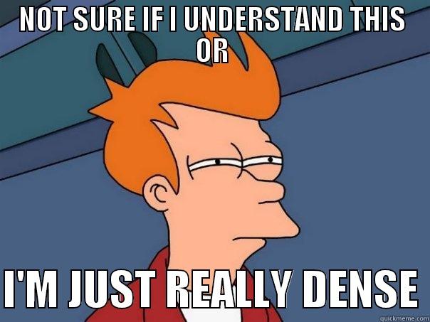 DENSE? MAYBE - NOT SURE IF I UNDERSTAND THIS OR  I'M JUST REALLY DENSE Futurama Fry