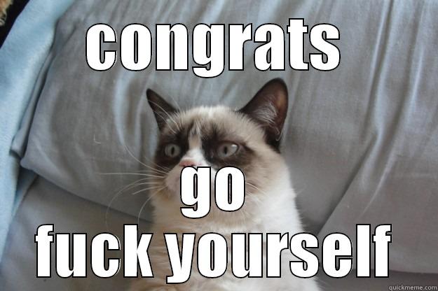 CONGRATS GO FUCK YOURSELF Grumpy Cat