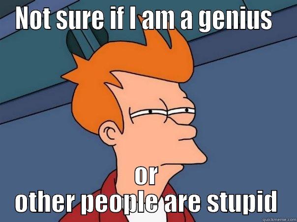 NOT SURE IF I AM A GENIUS  OR OTHER PEOPLE ARE STUPID Futurama Fry