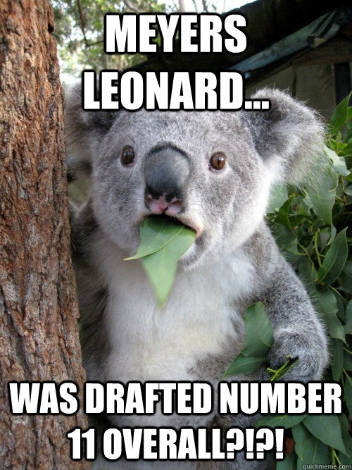 Meyers Leonard... was drafted number 11 overall?!?!  koala bear