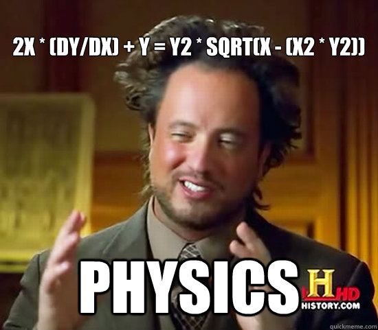 
2x * (dy/dx) + y = y2 * sqrt(x - (x2 * y2)) Physics  Ancient Aliens