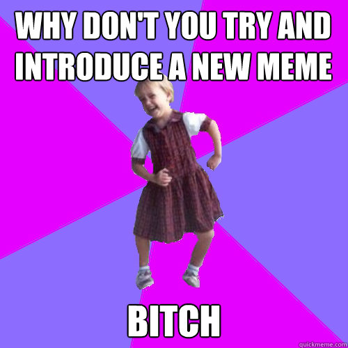 Why don't you try and introduce a new meme Bitch - Why don't you try and introduce a new meme Bitch  Socially awesome kindergartener