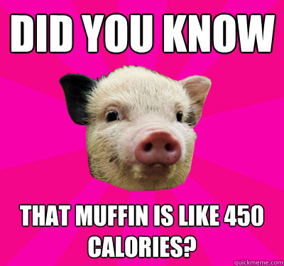 Did you know that muffin is like 450 calories? - Did you know that muffin is like 450 calories?  InformaPig