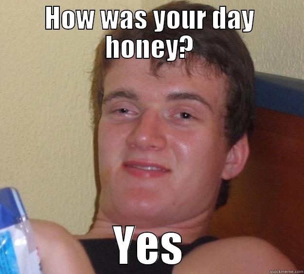 meme 3 - HOW WAS YOUR DAY HONEY? YES 10 Guy